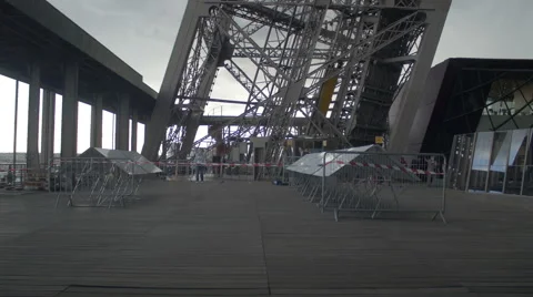 Paris Eiffel Tower - first floor Stock Footage 56052768
