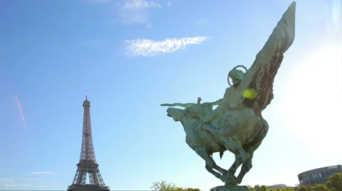Paris with Eiffel Tower Stock Footage 66719621