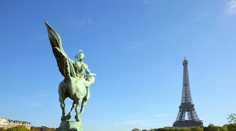 Paris with Eiffel Tower Stock Footage 66720181
