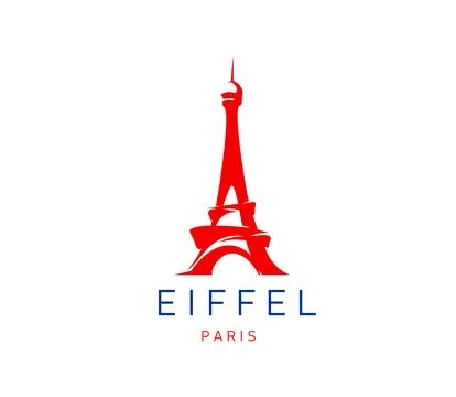 Paris Eiffel tower icon, France landmark symbol Stock Illustration