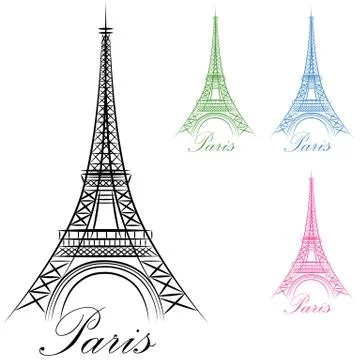Paris eiffel tower icon Stock Illustration