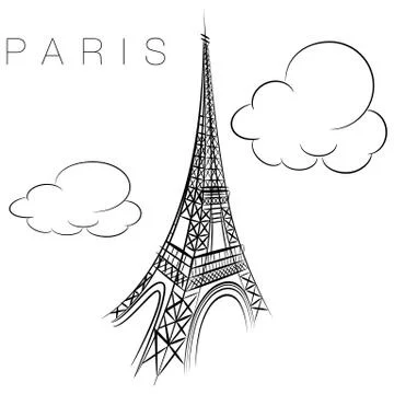 Paris Eiffel Tower Icon 스톡 일러스트