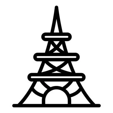 Paris eiffel tower icon, outline style Illustrazione stock