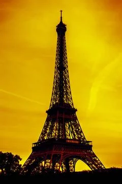 Paris Eiffel Tower An image of the famous Eiffel Tower in Paris France Cop... Stock Photos