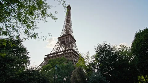 Paris Eiffel Tower landmark with architectural metal design Stock Footage 315292965