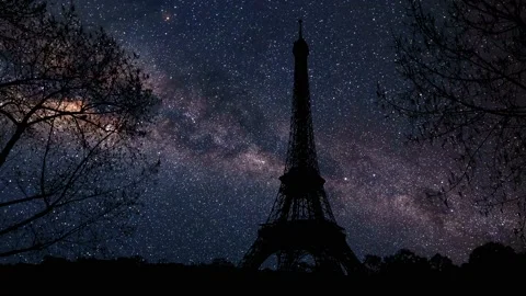 Paris Eiffel Tower Landscape Trees Tree River, Stock Footage 194958111