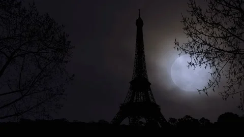 Paris Eiffel Tower Landscape Trees Tree River, Stock Footage 234361153