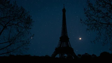 Paris Eiffel Tower Landscape Trees Tree River, Stock Footage 234479592