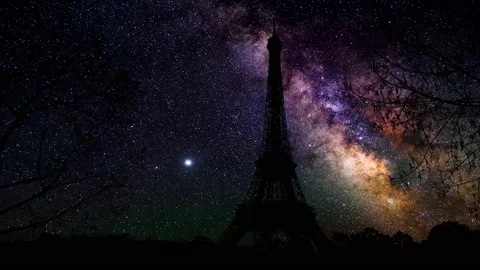 Paris Eiffel Tower Landscape Trees Tree River, Stock Footage 237078235