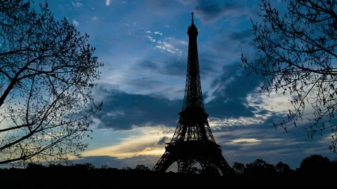 Paris Eiffel Tower Landscape Trees Tree River, Stock Footage 237533628