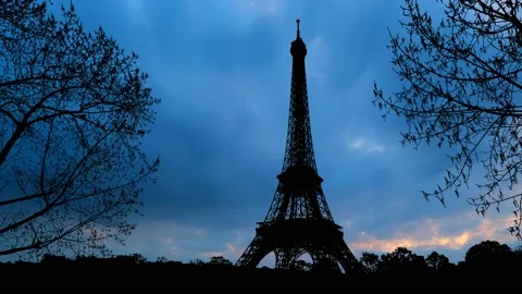 Paris Eiffel Tower Landscape Trees Tree River, Stock Footage 237538741