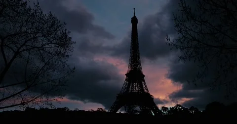 Paris Eiffel Tower Landscape Trees Tree River, Stock Footage 238069135