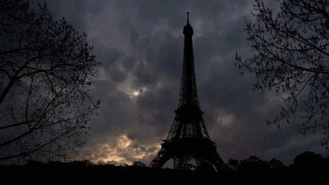Paris Eiffel Tower Landscape Trees Tree River, Stock Footage 238367102