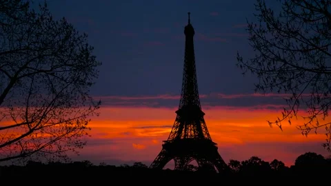Paris Eiffel Tower Landscape Trees Tree River, Stock Footage 238408862