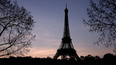 Paris Eiffel Tower Landscape Trees Tree River, Stock Footage 238415764