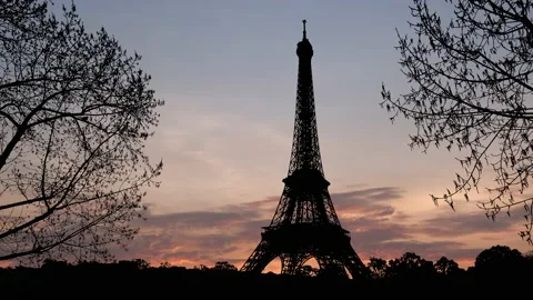 Paris Eiffel Tower Landscape Trees Tree River, Stock Footage 238420154