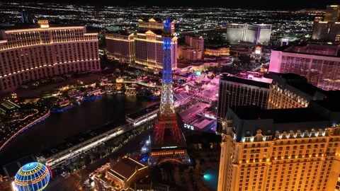 Paris Eiffel Tower at Las Vegas in Nevada United States. Stock Footage 316641789