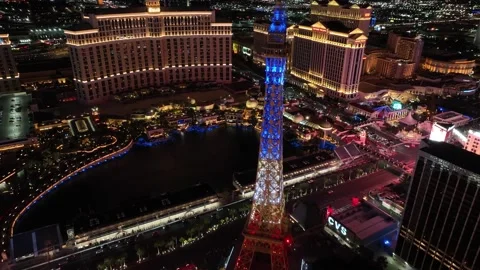 Paris Eiffel Tower At Las Vegas In Nevada United States. Stock Footage 317353015