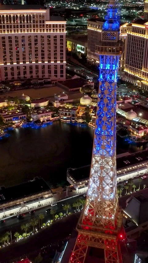 Paris Eiffel Tower at Las Vegas in Nevada United States. Stock Footage 332208223