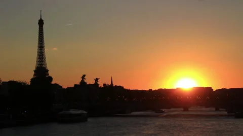 Paris Eiffel Tower Sienna Timelapse Stock Footage 55305724