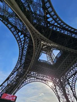 Paris Eiffel Tower, in spring with beautiful sky in the background 写真素材