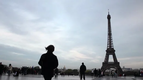 Paris: Eiffel Tower Square at Daytime Stock Footage 35170092