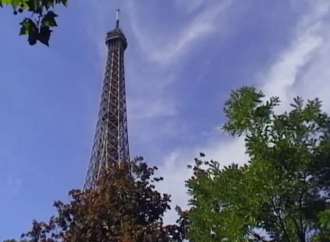 Paris Eiffel Tower Sunny Day Park Handheld Shot Stock Footage 280566255