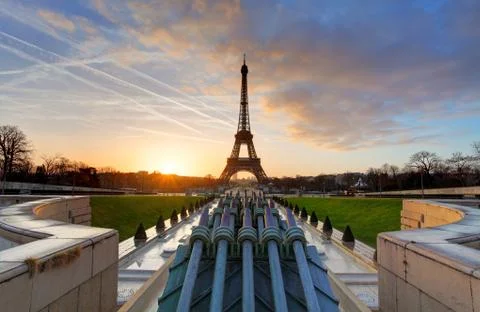 Paris, Eiffel tower at sunrise. Foto stock