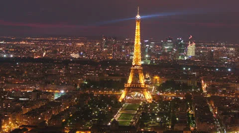 Paris - Eiffel Tower -Sunset 11. Beautiful scene. Magical Light 4 Stock Footage 24927889