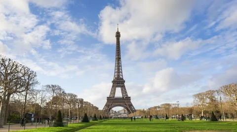 Paris, Eiffel tower time-lapse Stock Footage 60001251