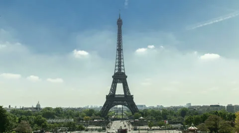Paris Eiffel tower timelapse in 4K UHD Stock Footage 26072233