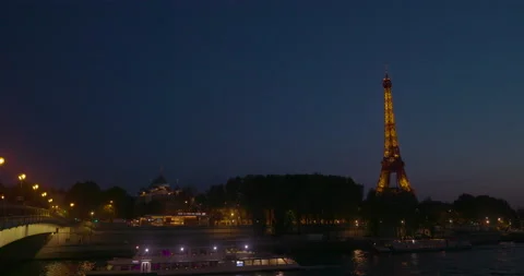 Paris Eiffel Tower - Tour Eiffel in France at evening in 8k Video stock 210842558