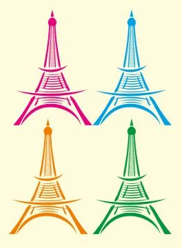 Paris eiffel tower vector art Stock Illustration