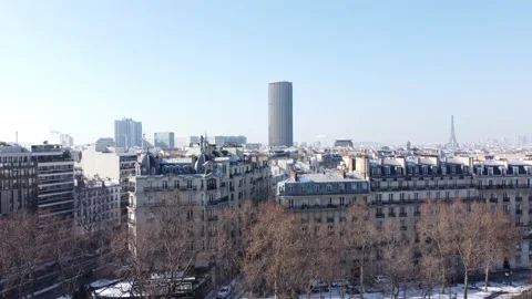 Paris Eiffel Tower View- Arial Footage Stock Footage 165129729