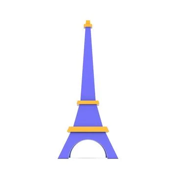 Paris Eiffel Tower Web Icon Sign. 3d Rendering Illustrazione stock