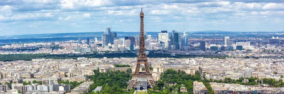 Paris Eiffel Turm Eiffelturm Eiffel-Turm Reisen Panorama von oben in Frank... Foto stock