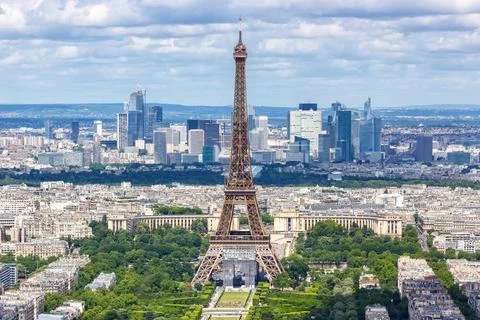Paris Eiffel Turm Eiffelturm Eiffel-Turm Reisen von oben in Frankreich Par... Foto stock