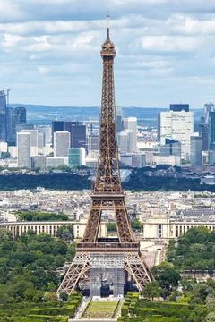 Paris Eiffel Turm Eiffelturm Eiffel-Turm Reisen Hochformat von oben in Fra... Stock Photos