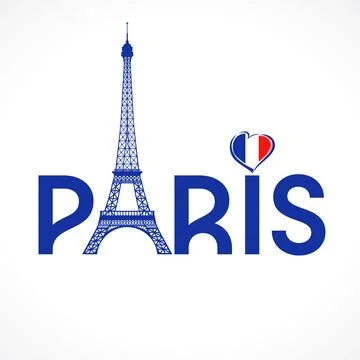 Paris emblem with Eiffel tower Stock Illustration