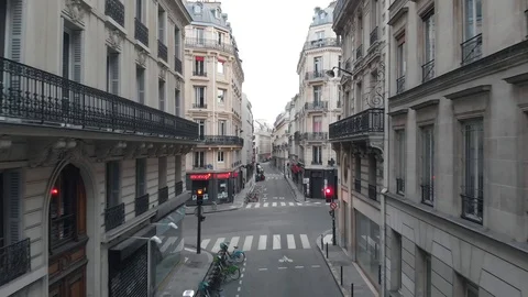 Paris With Empty Streets And No People, quarantine by coronavirus Stock-Footage 127186096