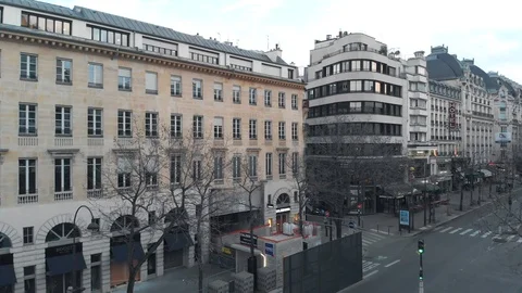 Paris With Empty Streets And No People, quarantine by coronavirus Stock Footage 127186365