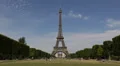Paris Europe, Eiffel Tower silhouette Champ de Mars Family Holiday Picnic sunny HD Footage