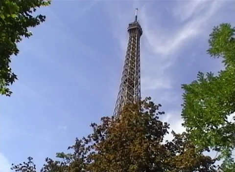 Paris Famous Eiffel Tower Monument Top Sunny Day Stock Footage 280566560