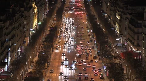 Paris ferris wheel at night Stock Footage 61227751