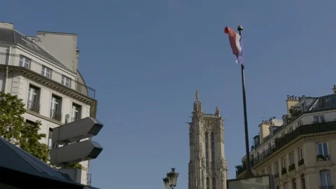 PARIS FLAG Video stock 95165193