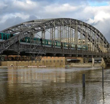 Paris on flood Stock Photos