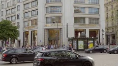 Louis Vuitton Luxury Store, Paris, France Establishing Shot Stock