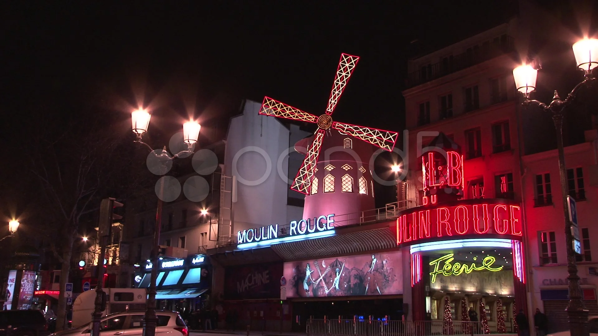 Paris - France - Night - Club Moulin Rou... | Stock Video | Pond5