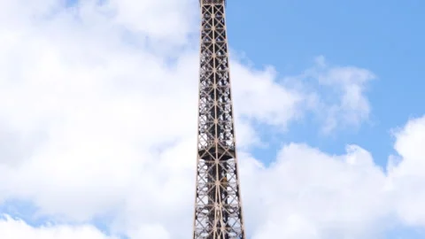 Paris, France, Top Section of the Eiffel Tower Stock Footage 260700163