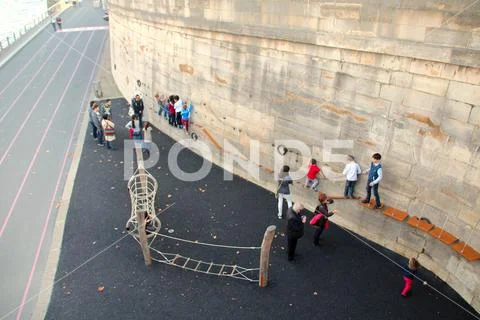 Paris, France,10/27/2015 Illustrative Editorial Playground for children on th Stock Photos